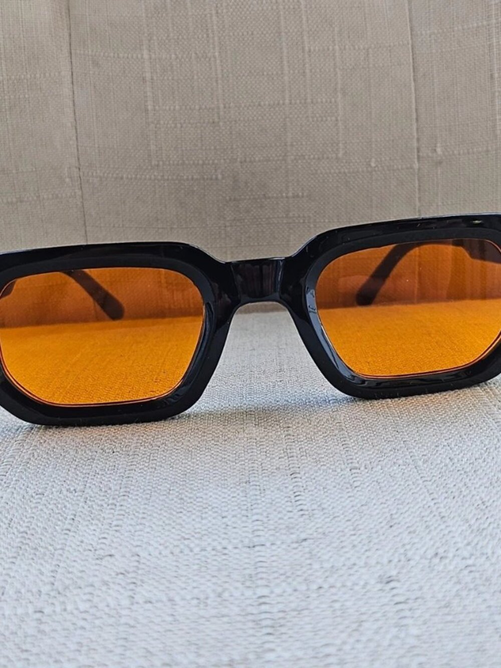 Men Sunglasses ornage Tone Lenses W/ Black Frame Eyewear Shades New